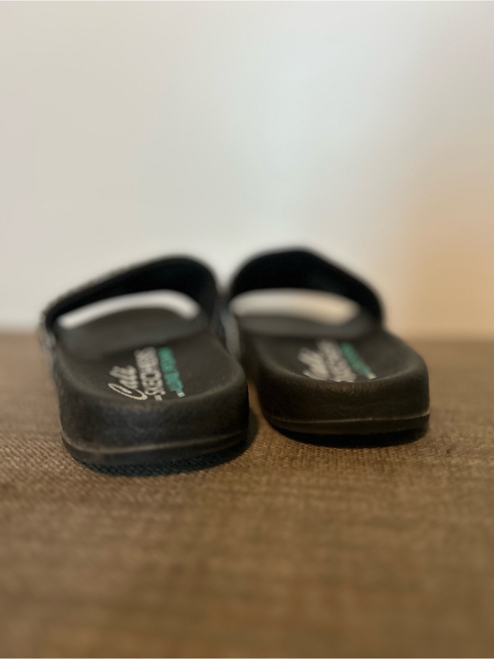 Skechers Sparkle Slide Sandals in Black with Crystal Straps - Picture 5 of 8